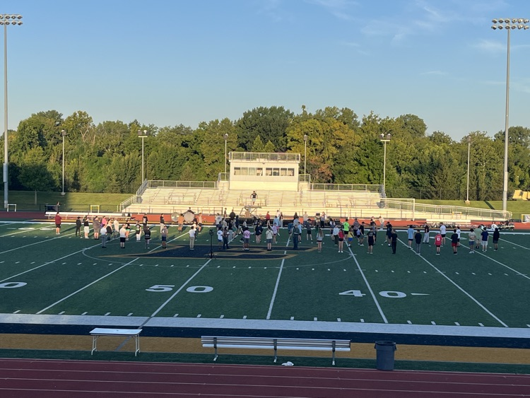 Marching Band getting into formation