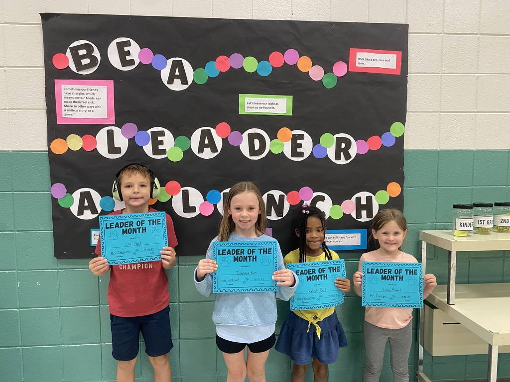 2nd Grade Students with their Leader of the Class Awards