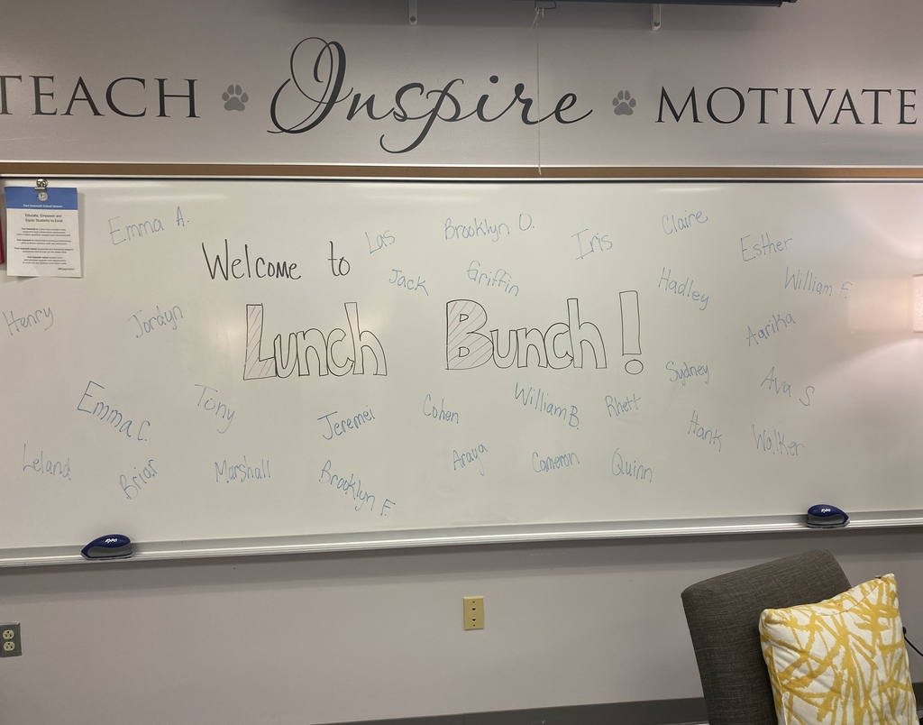 Student's names on the board that attended the lunch bunch