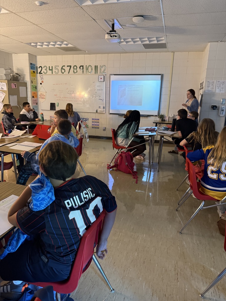 6th grade math does a great job with incorporating success criteria in their classroom! They have 4-3-2-1 for students to self assess where they’re at within the learning process. Mrs. Hitt had students work projected on the board for students to see and they got to talk in their group and determine if their work was a 4-3-2-1 and then talk about why. This gives students ownership of their learning which has a high impact on their learning