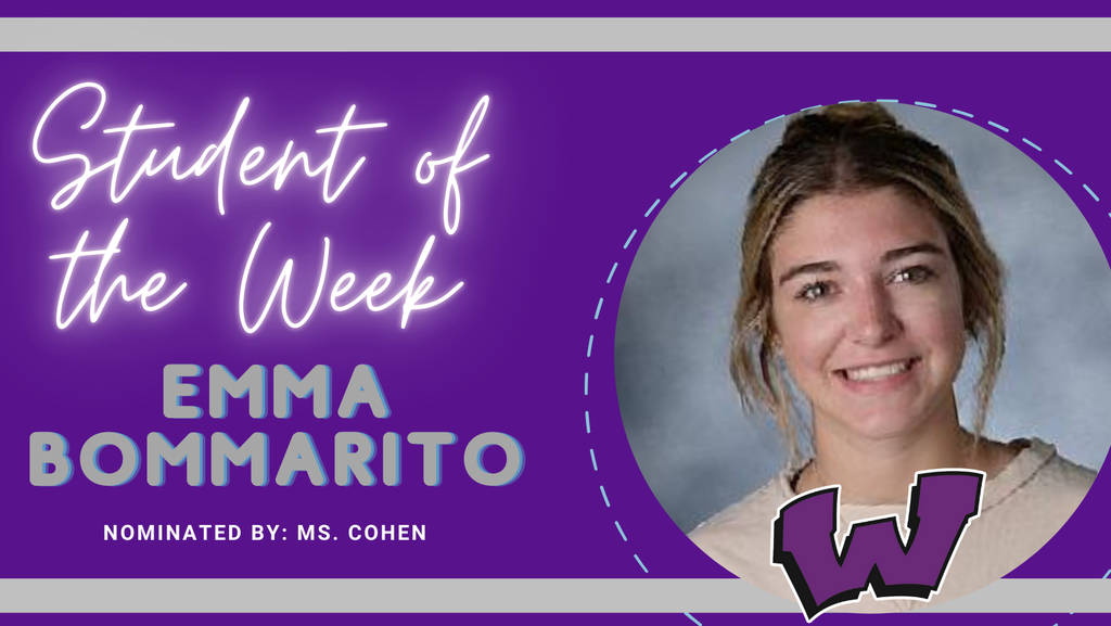 Congratulations to our Students of the Week – Emma Bommarito, Liam Devine, and Kartheeka Narra!