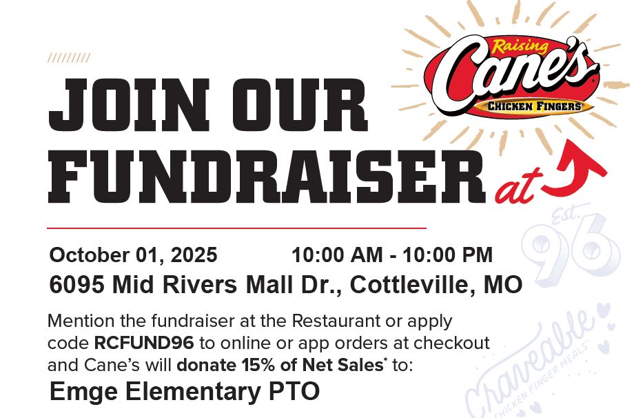 Raising Cane's Emge Fundraiser 10/1/25