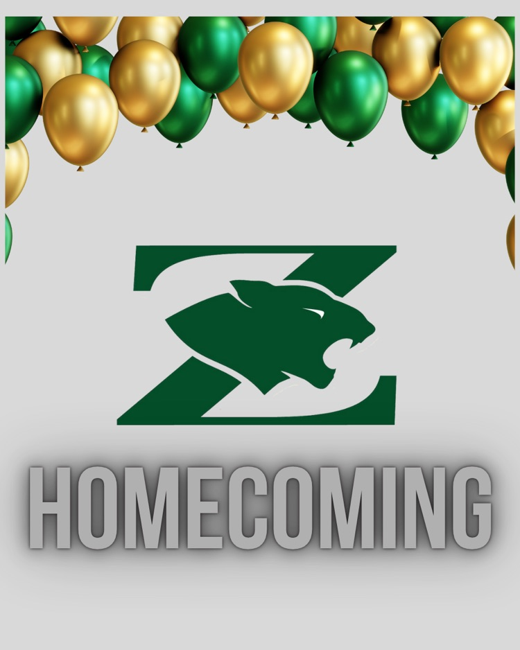 decorative. green and gold balloons rise over the North High logo