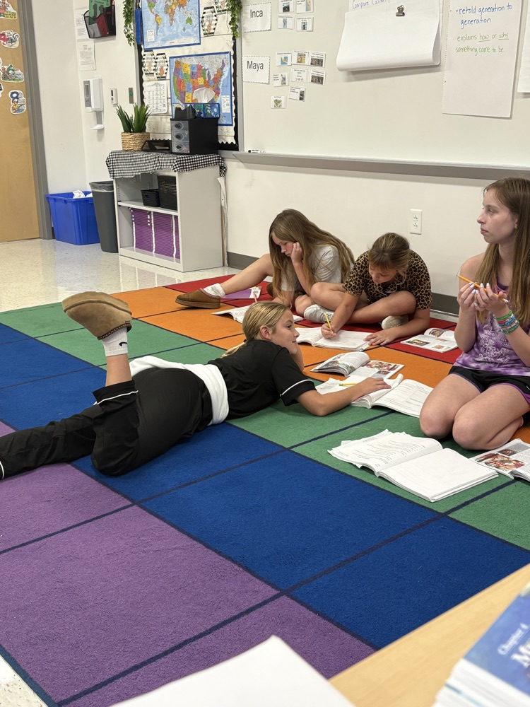 Fifth Graders working on their comprehension