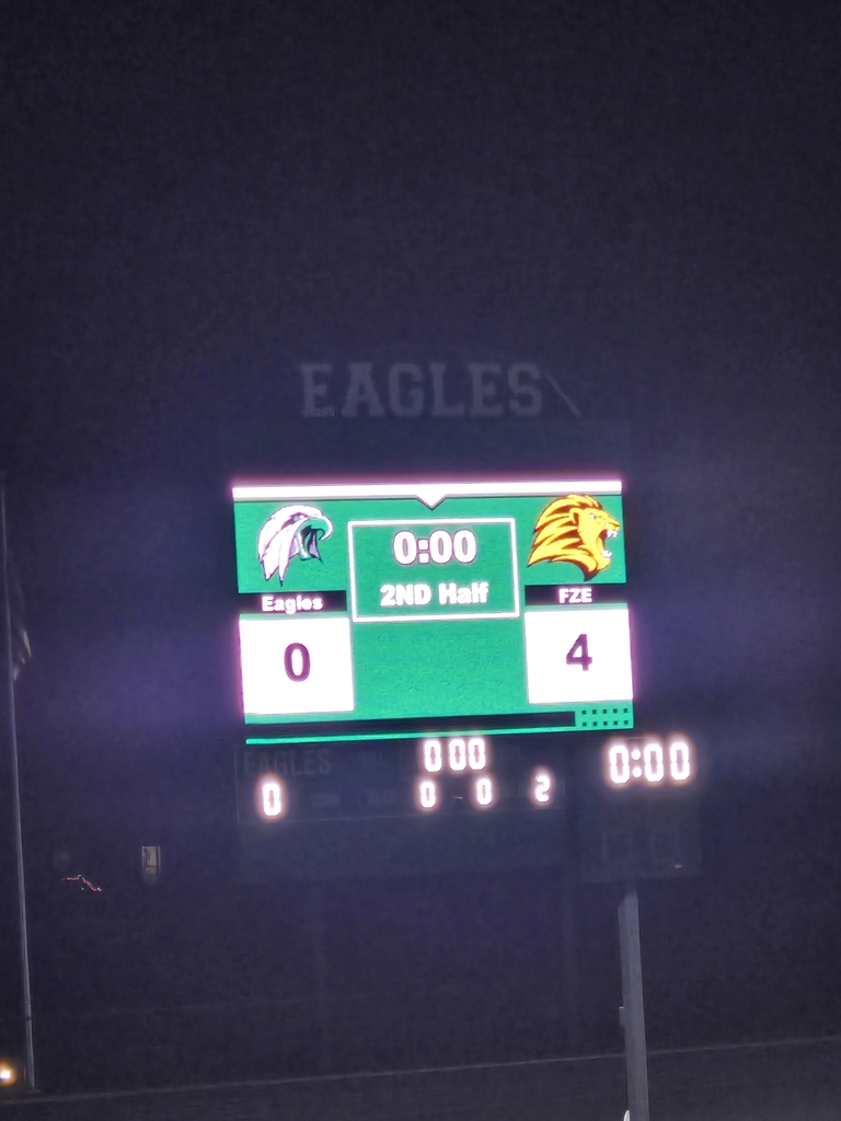 scoreboard showing a 4-0 East High victory