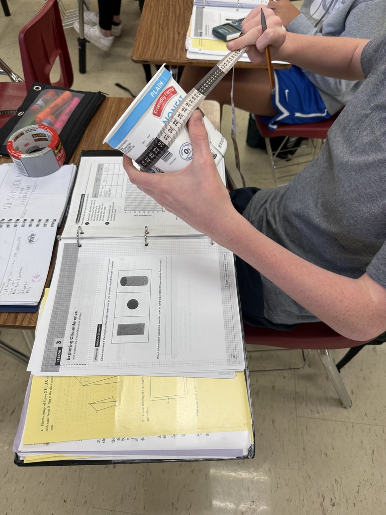 Students in 7th grade math exploring circumference of a circle