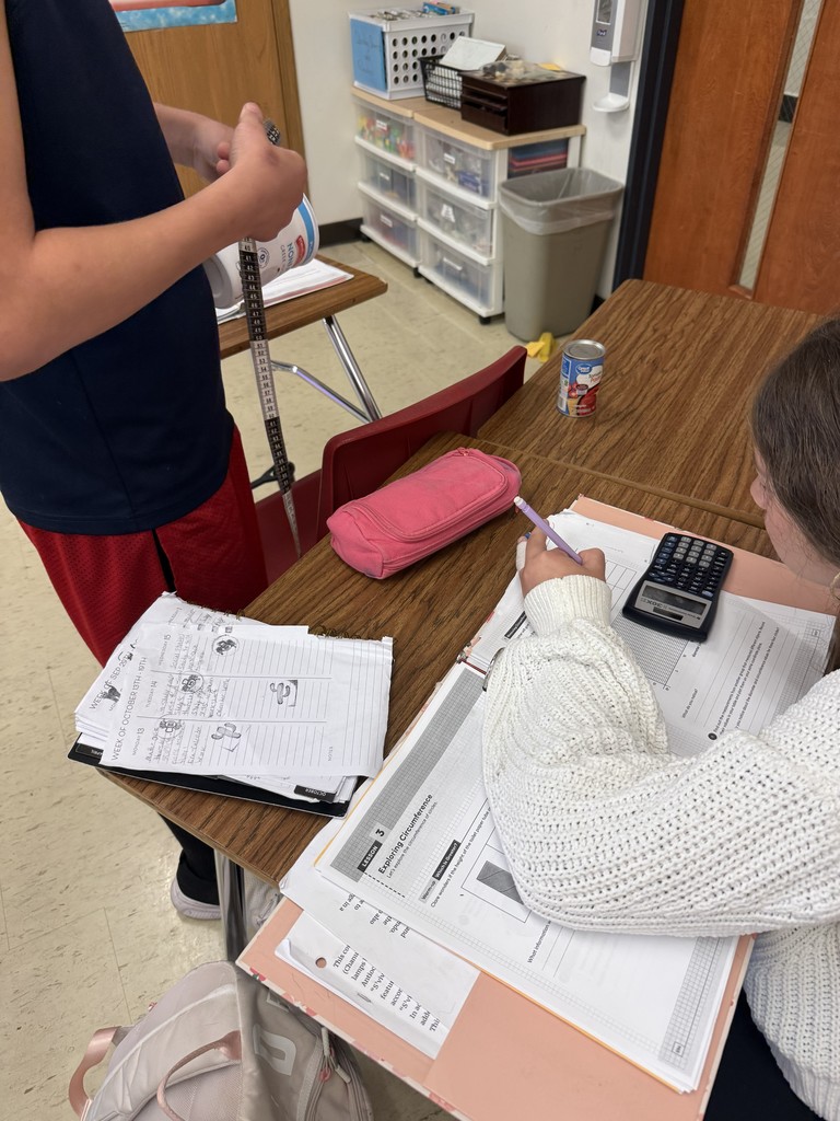 Students in 7th grade math exploring circumference of a circle