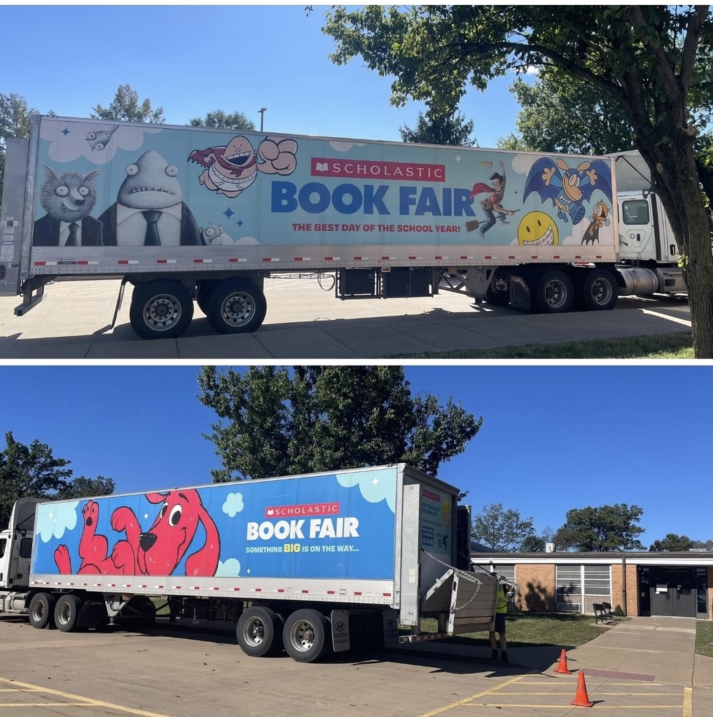 The Scholastic Book Fair Truck has arrived and is ready to deliver the books!