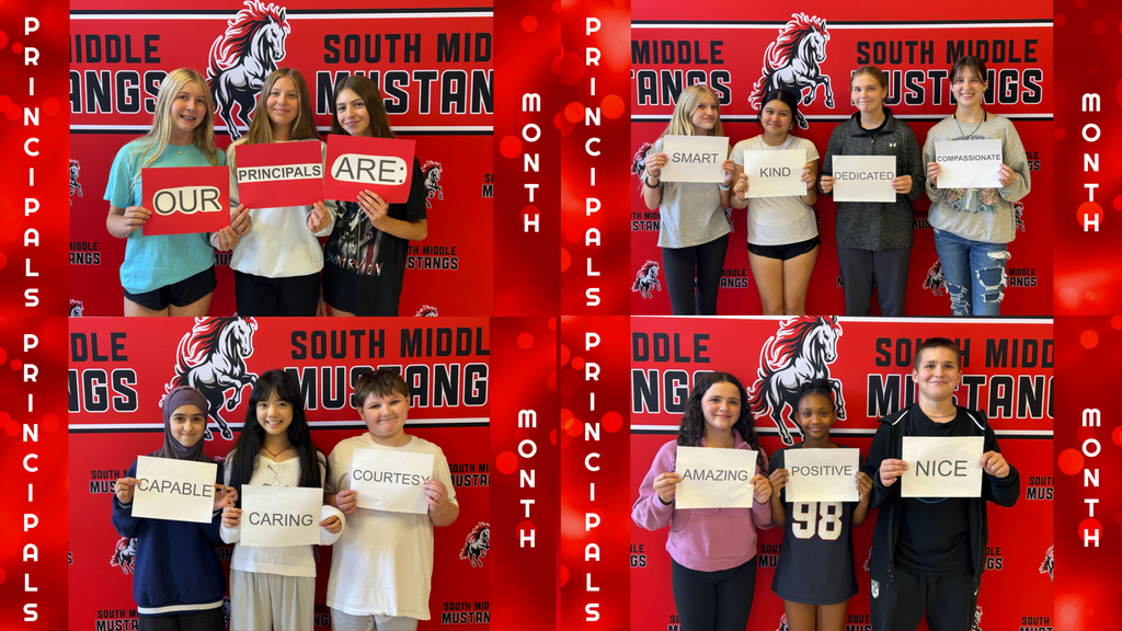 Happy Principals Month: Our principals are: smart, kind, dedicated, compassionate, amazing, positive, nice, capable, caring, courtesy
