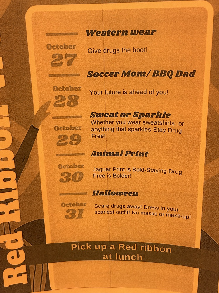 red ribbon spirit week
