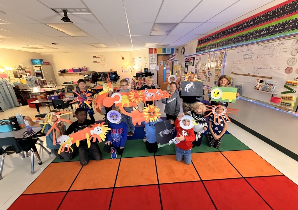 2nd grade students create artwork and costumes to represent characters from their ELA unit involving Hercules, Nemean Liion and Arachne the Spider.