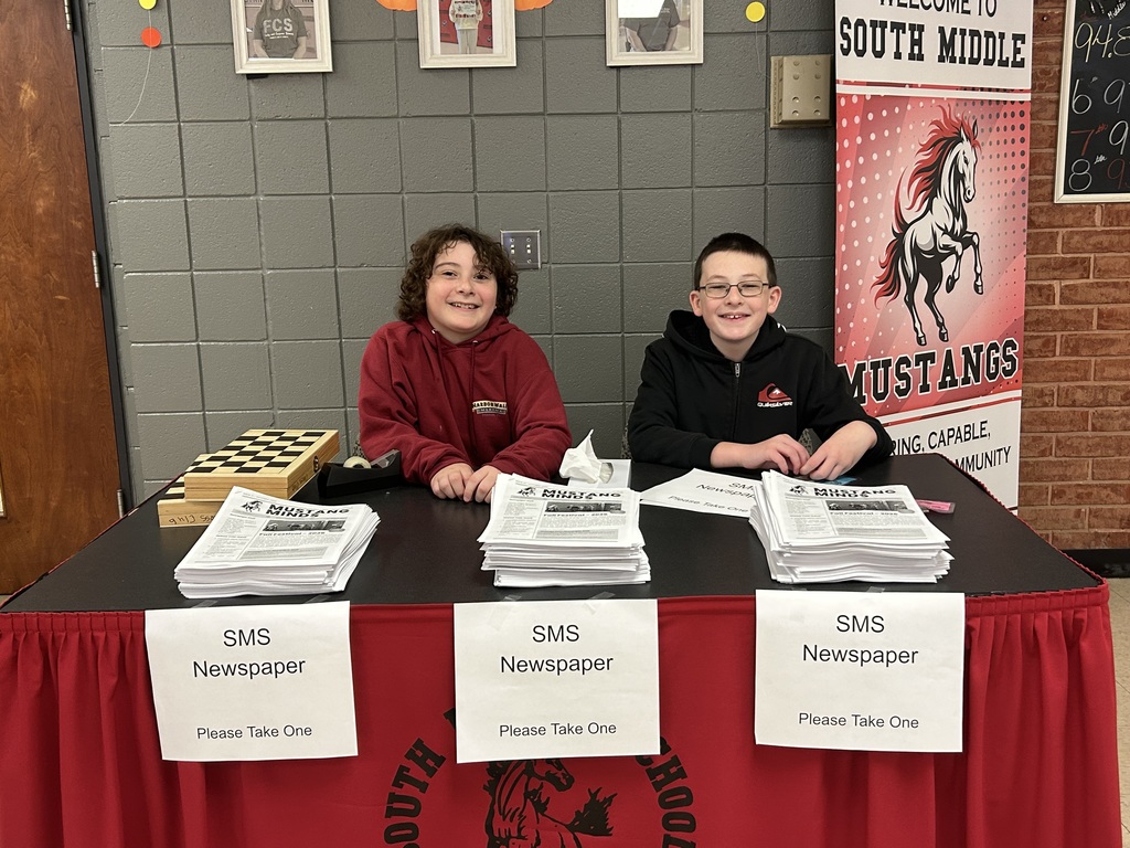 Extra! Extra! Read all about it! The SMS Newspaper Club is distributed their latest edition at lunch today! Students and staff picked up a copy to read what our Mustang journalists have been working on!