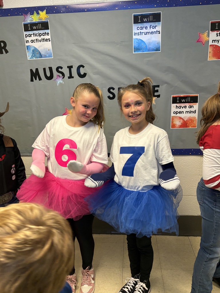 Students dressed up as "6, 7" for the parade 