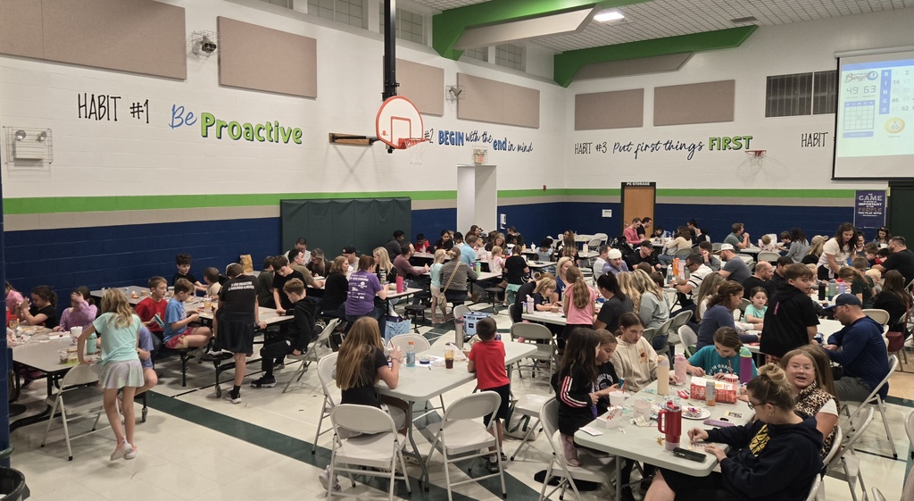 Families come together for OES Bingo night.