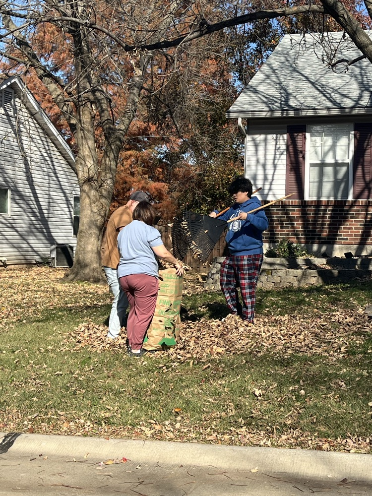 raking leaves 