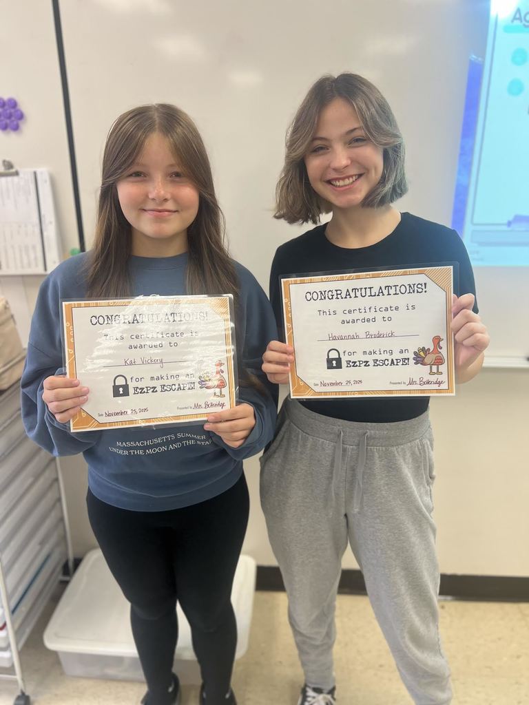 The day before Thanksgiving break, students in Mrs. Betteridge class didn't start break early. Students began prepping for their MAP test by participating in a Thanksgiving themed escape room that reviewed 6th, 7th, and 8th grade material. The students who escaped the fastest earned a certificate and a mustang coin. I super huge shoutout to all the students who had a positive attitude and great participation in escape room.  