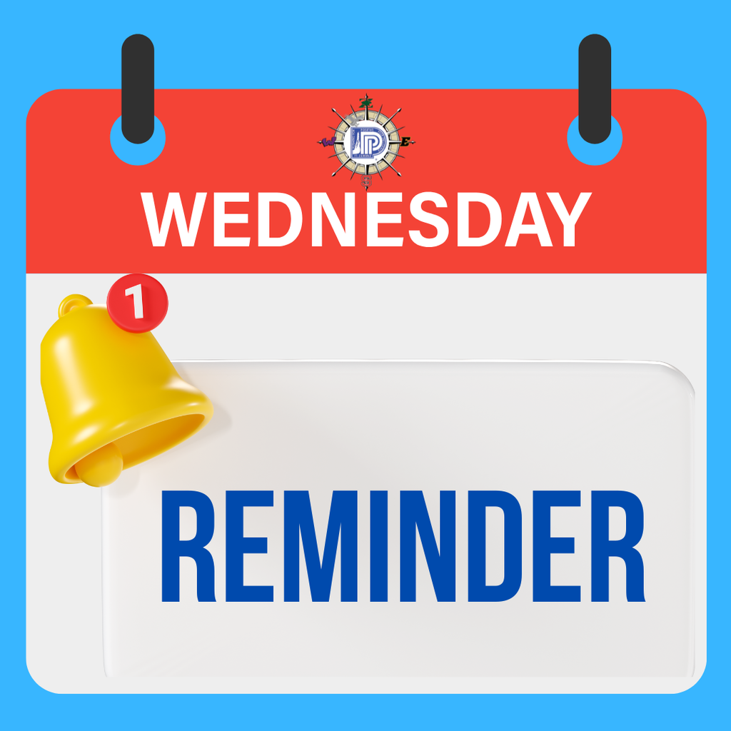 Clip art Wednesday calendar page with bell notifcation: REMINDER