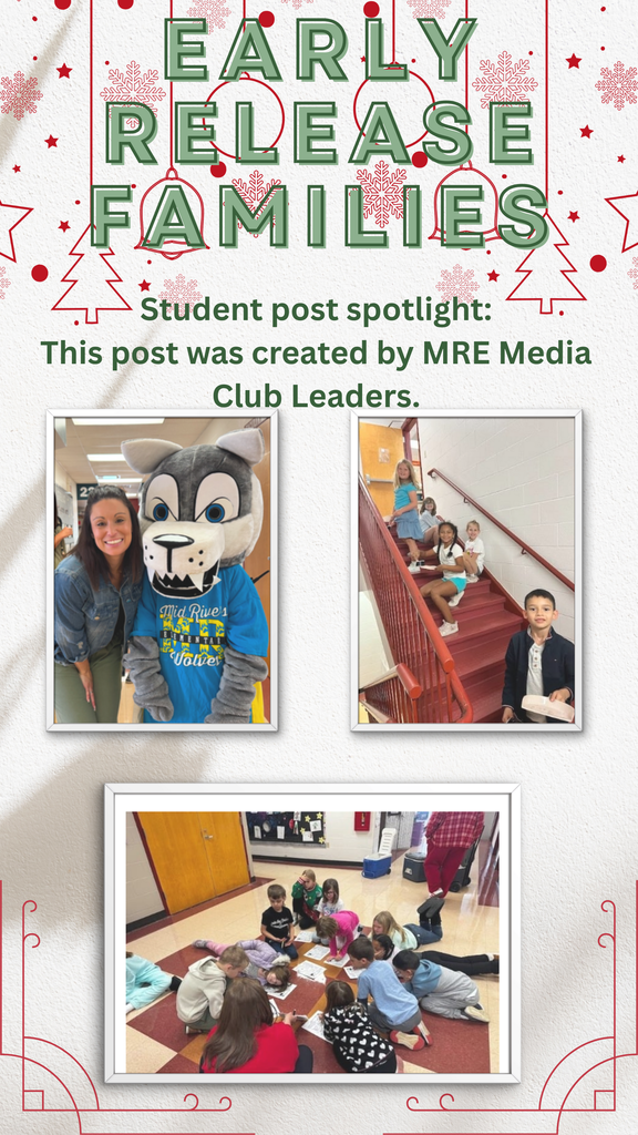 Early Release Families: Student post spotlight. This post was created by MRE Media Club Leaders. 3 photos of of students in leadership families
