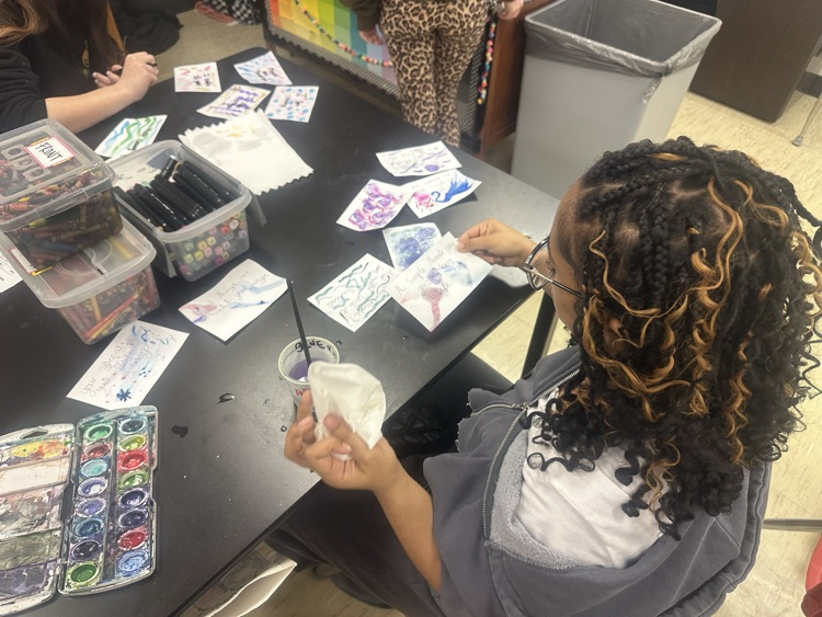 students creating positive swatches