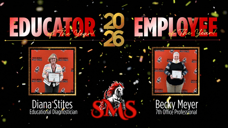 Educator o the year Diana Stites Educational Diagnostician & Employee of the year Beck Meyer 7th Office Professional
