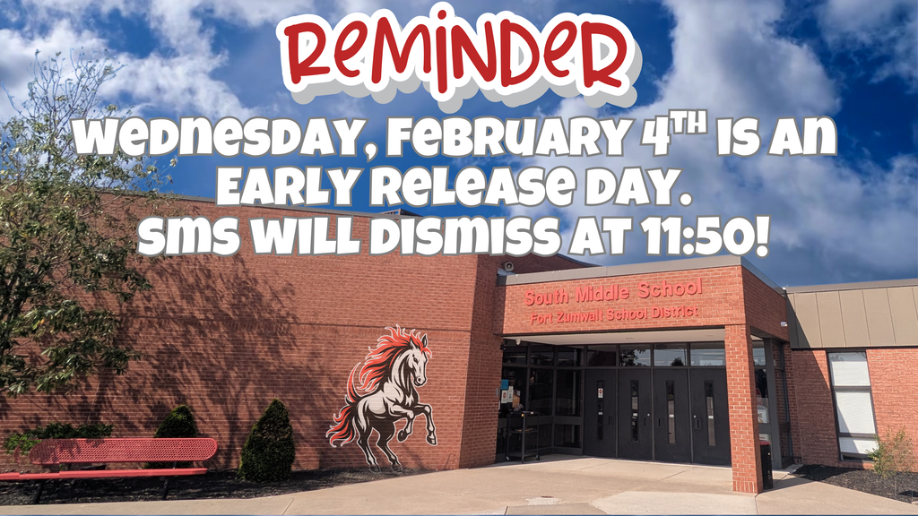 Friendly reminder: Wednesday, February 4th is an early release day.  