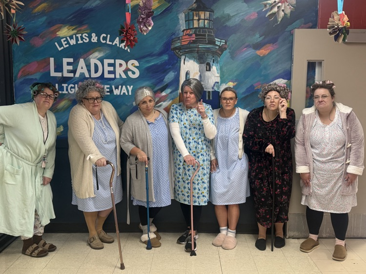 staff dressed like old ladies