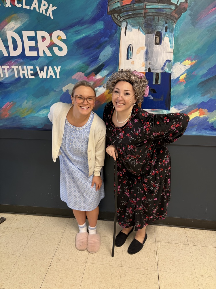 staff dressed like old ladies