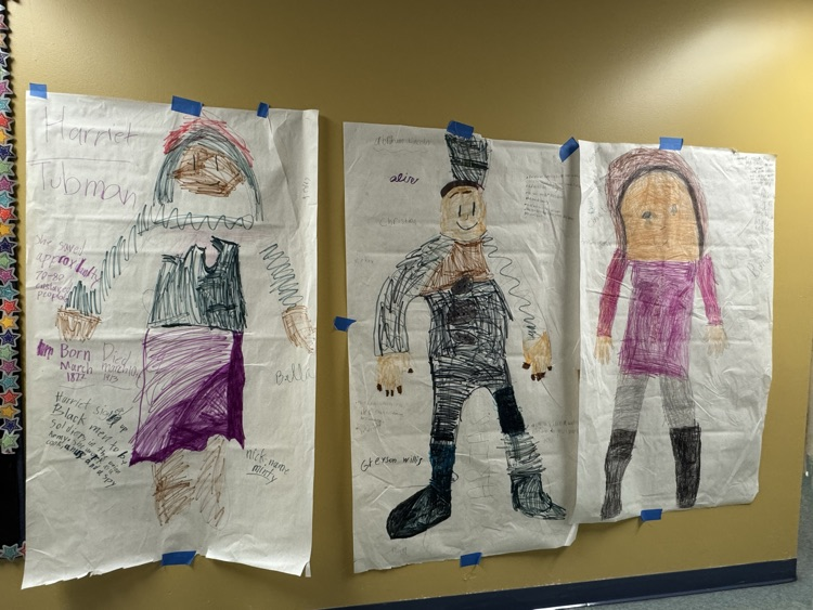 Student drawings of people from the Civil War era and facts about their important contributions 