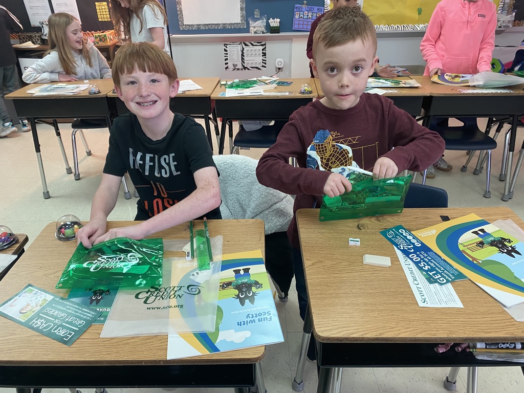 Students with their goodie bags