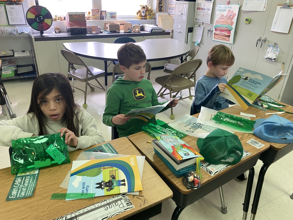 Students with their goodie bags