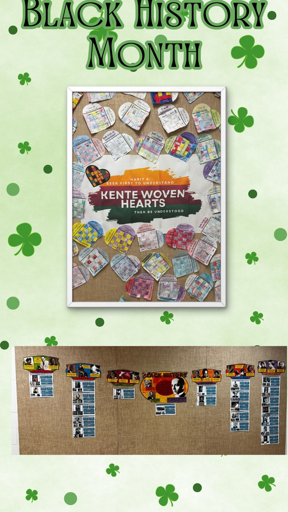 Black History Month. 2 images of student work. 