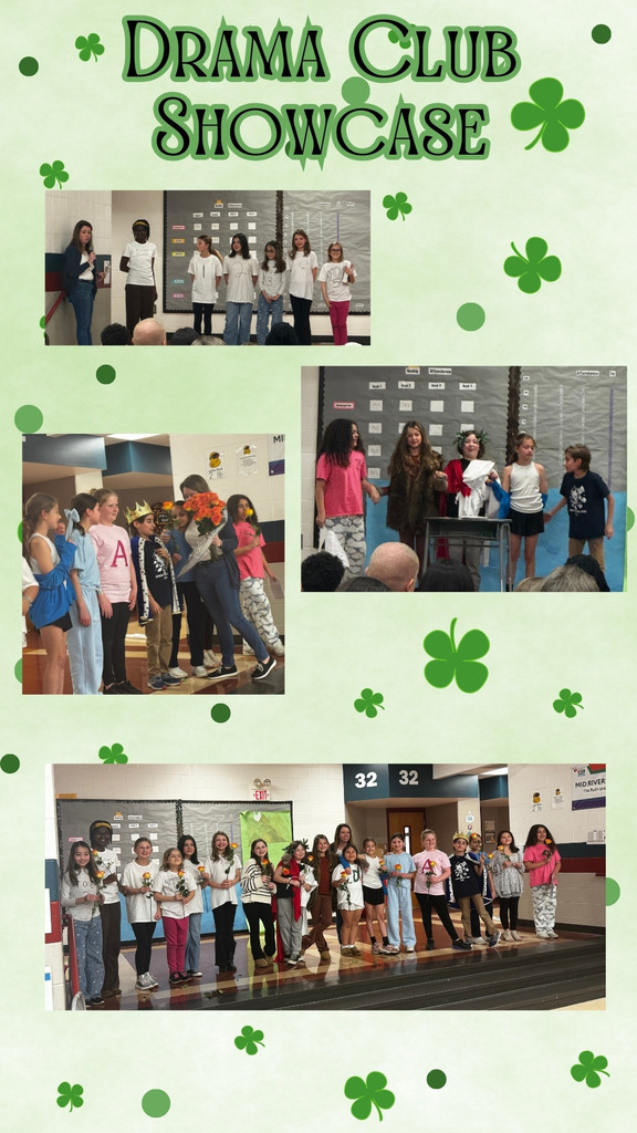 Drama Club Showcase. 4 images of students performing at showcase