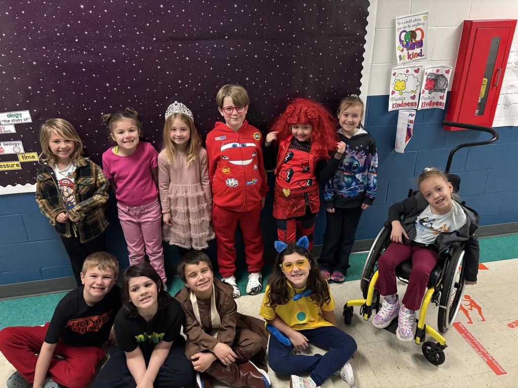 students from Mrs. Funkhouser's class as various favorite characters from books!