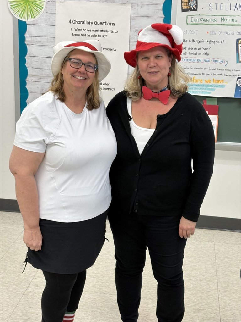 Kristi Castillo and Mrs. Fahnestock as the Cat in the Hat