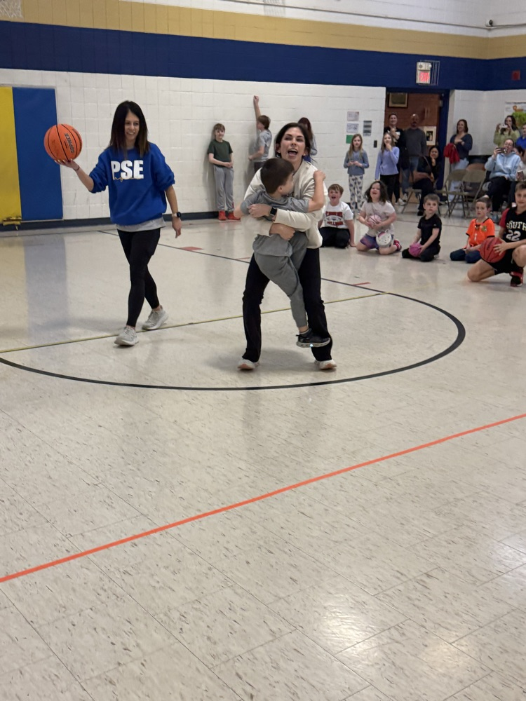 Mrs. Downes was the winner of the basketball shootout