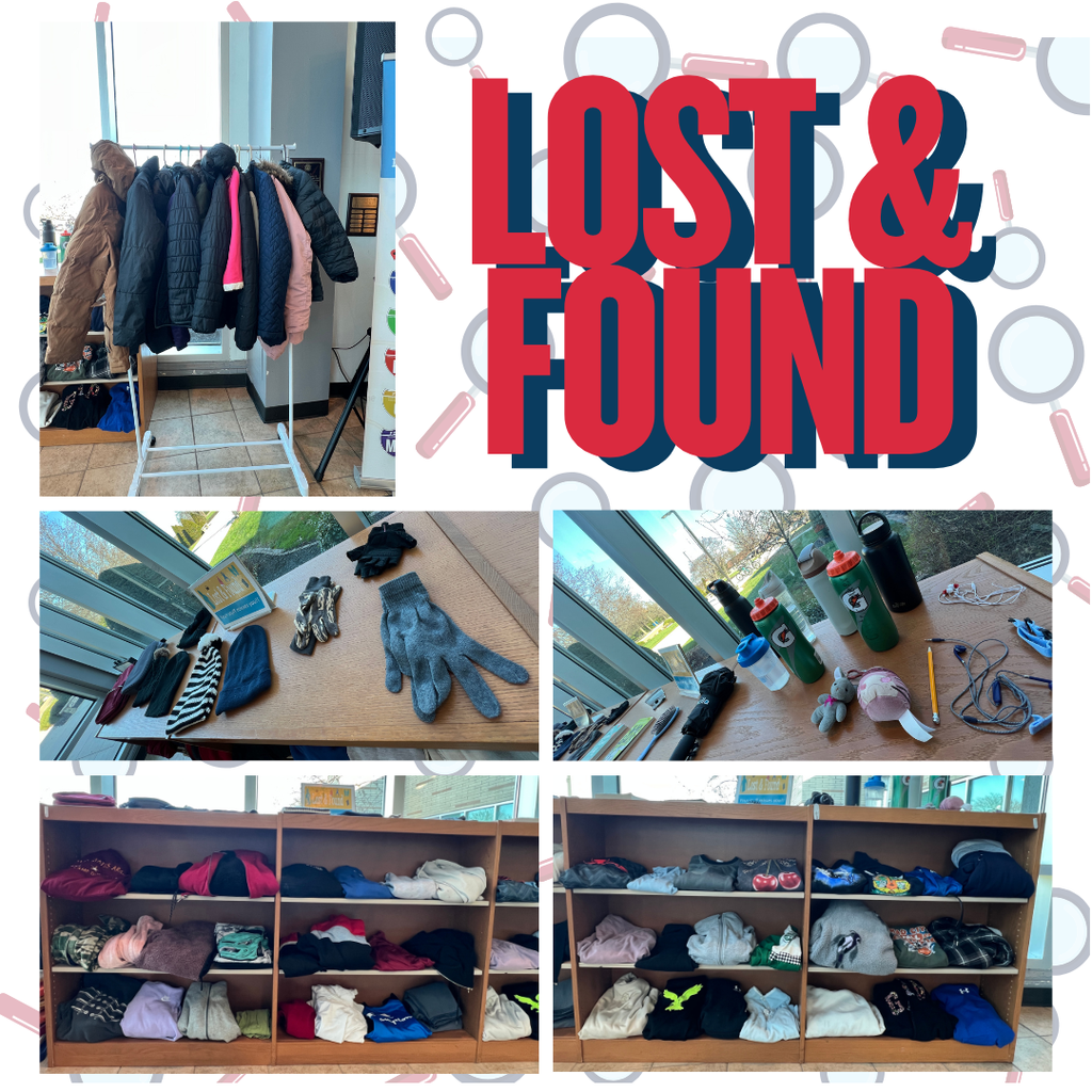 Photos of the items in the lost & found.