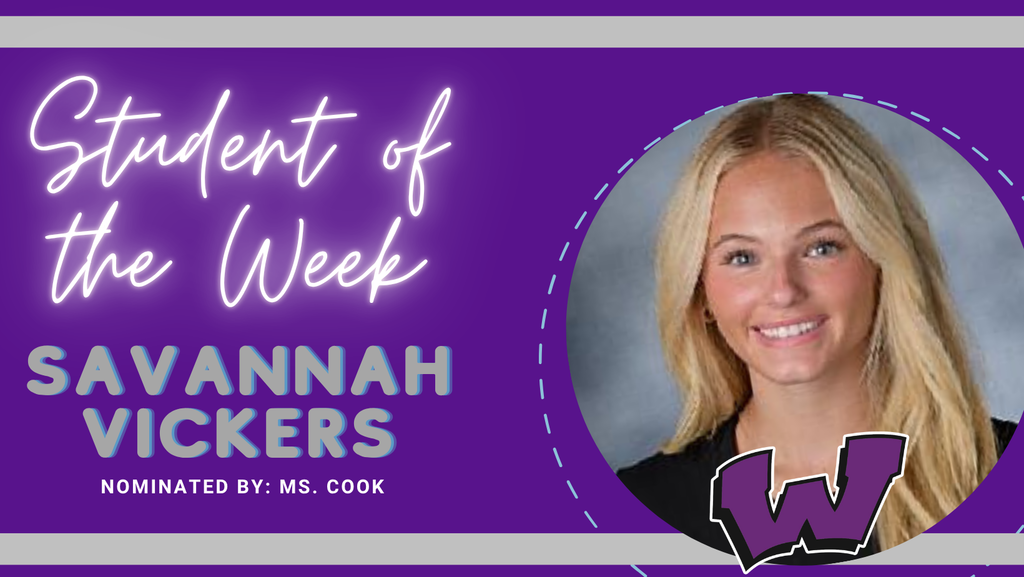 Congratulations to our Students of the Week – Aiden Steinmann and Savannah Vickers!