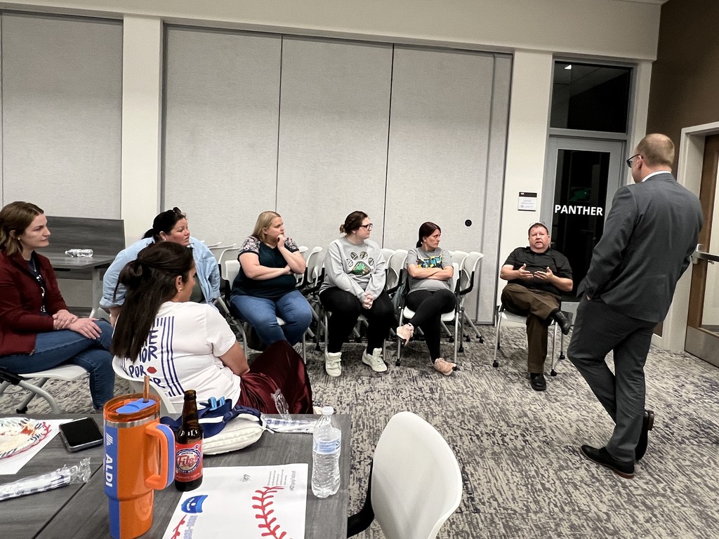 small group talks with superintendent