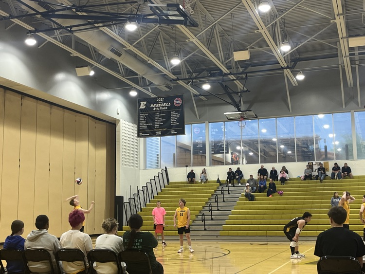 Luke Ahern serves for a point  