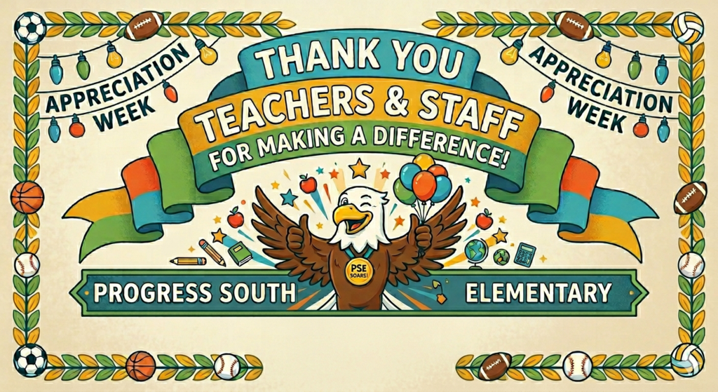 Appreciation Week Thank you teachers and staff for making a difference progress south elementary appreciation week pse soars