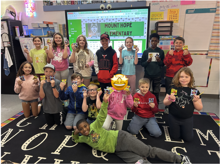 Mrs. Muenks class showing off their MAP snacks