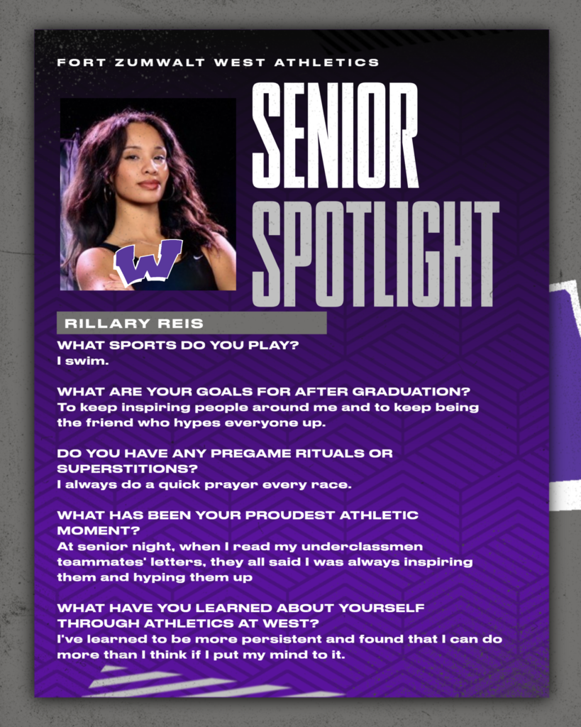 Each day for the remainder of the school year, the Fort Zumwalt West school community will recognize the accomplishments and wisdom of our seniors as their graduation day approaches. 