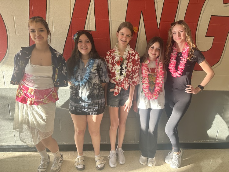 students in spirit wear