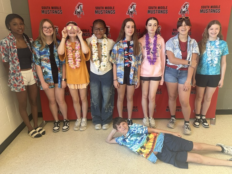 more students in spirit wear