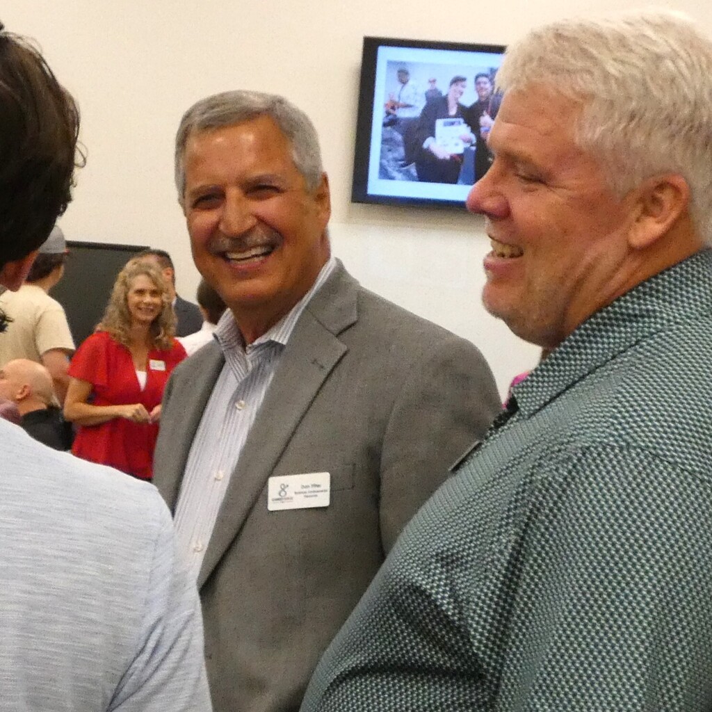 Business leaders mingle with students