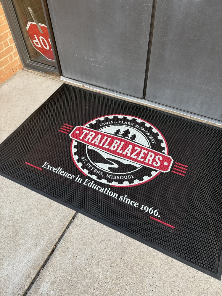 rubber mat - LCE logo, excellence in education since 1966