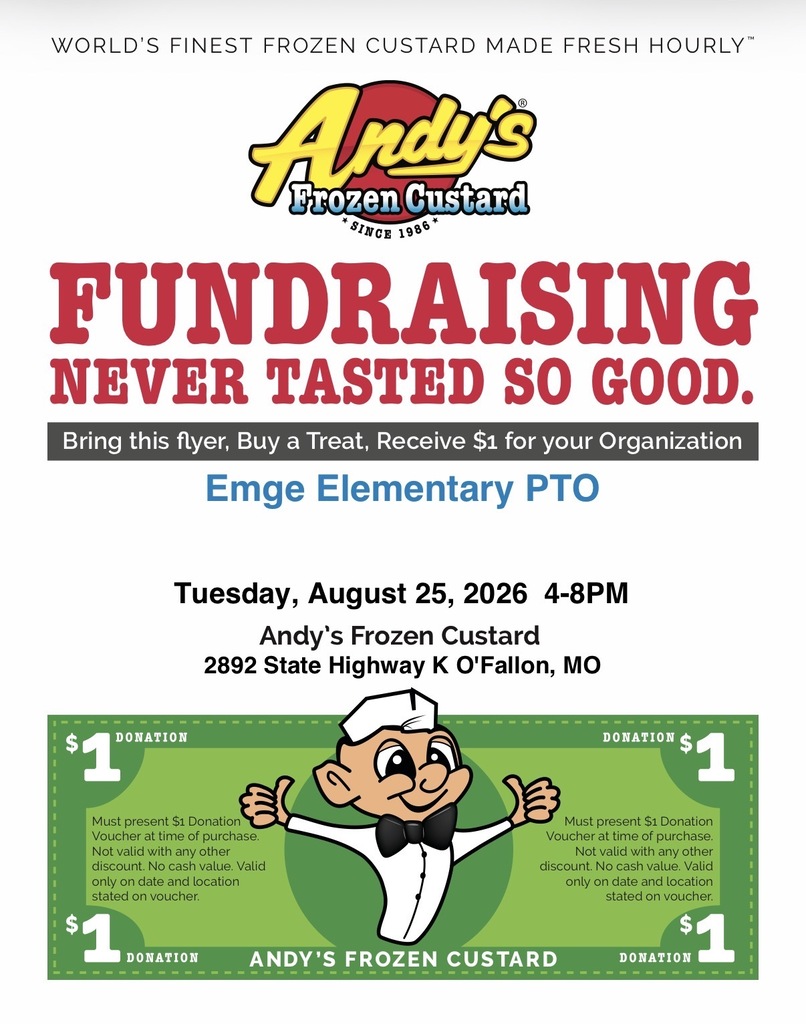 Andy's Frozen Custard Emge Dining Night 8/25/26 4-8 PM