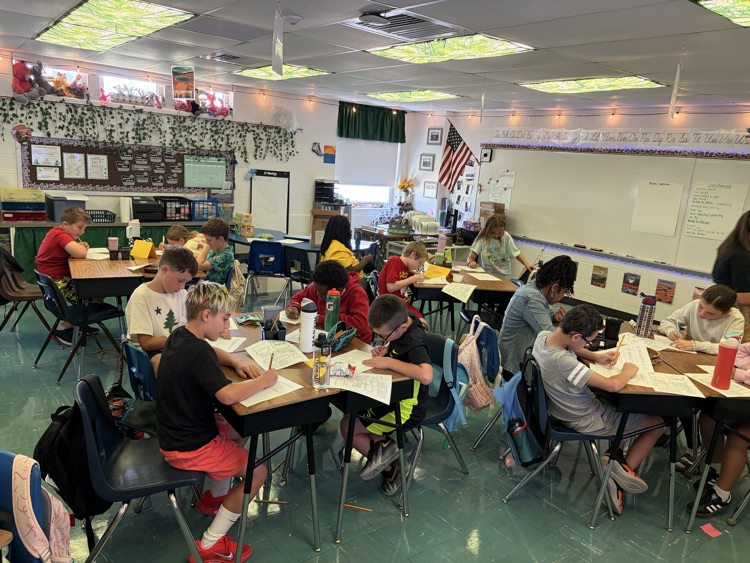 students working at seats