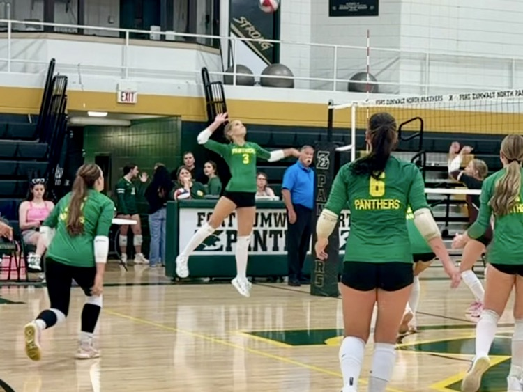 player jumping to hit ball