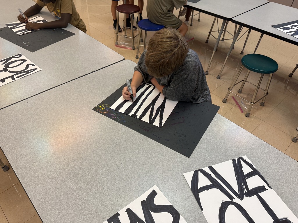 student in art class